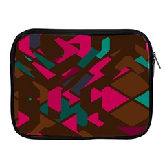 Brown Pink Blue Shapes 			apple Ipad 2/3/4 Zipper Case by LalyLauraFLM