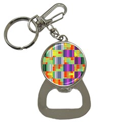 Vertical And Horizontal Stripes 			bottle Opener Key Chain by LalyLauraFLM