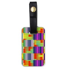 Vertical And Horizontal Stripes 			luggage Tag (one Side) by LalyLauraFLM