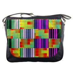 Vertical And Horizontal Stripes 			messenger Bag by LalyLauraFLM