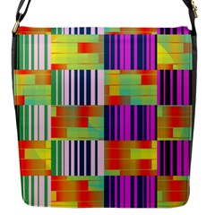 Vertical And Horizontal Stripes 			flap Closure Messenger Bag (s) by LalyLauraFLM