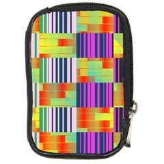 Vertical And Horizontal Stripes 			compact Camera Leather Case by LalyLauraFLM