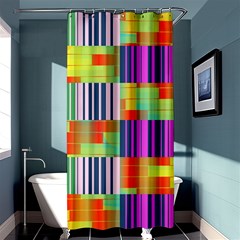 Vertical And Horizontal Stripes 	shower Curtain 36  X 72  by LalyLauraFLM