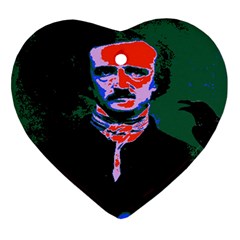 Edgar Allan Poe Pop Art  Ornament (heart) 