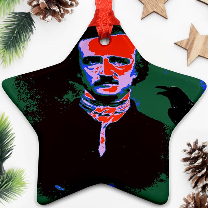 Edgar Allan Poe Pop Art  Ornament (Star) 