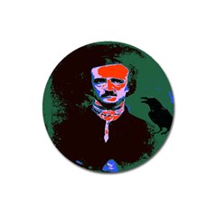 Edgar Allan Poe Pop Art  Magnet 3  (round) by icarusismartdesigns