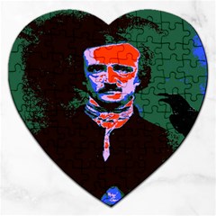 Edgar Allan Poe Pop Art  Jigsaw Puzzle (heart) by icarusismartdesigns