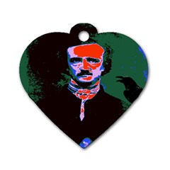 Edgar Allan Poe Pop Art  Dog Tag Heart (two Sides) by icarusismartdesigns