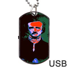 Edgar Allan Poe Pop Art  Dog Tag Usb Flash (one Side) by icarusismartdesigns