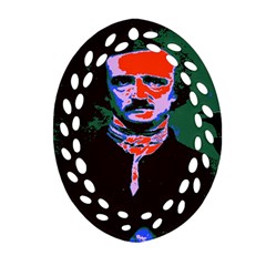 Edgar Allan Poe Pop Art  Oval Filigree Ornament (2-side)  by icarusismartdesigns