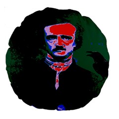 Edgar Allan Poe Pop Art  Large 18  Premium Round Cushions by icarusismartdesigns