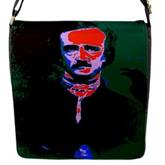 Edgar Allan Poe Pop Art  Flap Messenger Bag (s) by icarusismartdesigns