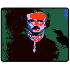 Edgar Allan Poe Pop Art  Double Sided Fleece Blanket (medium)  by icarusismartdesigns