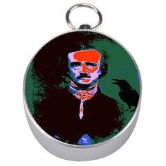 Edgar Allan Poe Pop Art  Silver Compasses by icarusismartdesigns