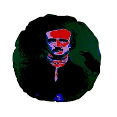 Edgar Allan Poe Pop Art  Standard 15  Premium Flano Round Cushions by icarusismartdesigns