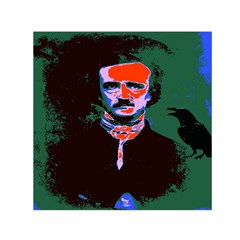 Edgar Allan Poe Pop Art  Small Satin Scarf (square) by icarusismartdesigns