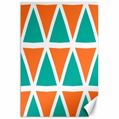 Orange Green Triangles Pattern 			canvas 20  X 30  by LalyLauraFLM