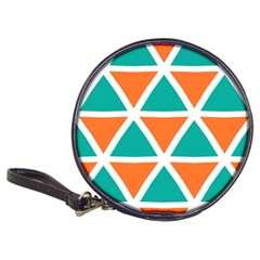 Orange Green Triangles Pattern 			classic 20-cd Wallet by LalyLauraFLM