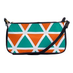 Orange Green Triangles Pattern 			shoulder Clutch Bag by LalyLauraFLM