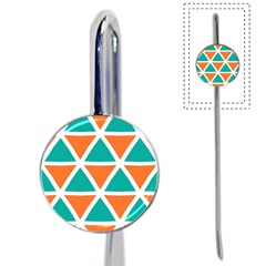 Orange Green Triangles Pattern 			book Mark by LalyLauraFLM