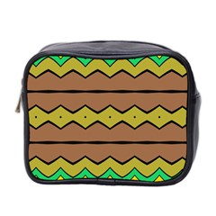 Rhombus And Waves Mini Toiletries Bag (two Sides) by LalyLauraFLM