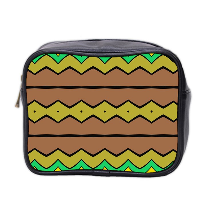 Rhombus and waves Mini Toiletries Bag (Two Sides)