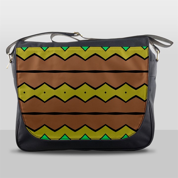 Rhombus and waves 			Messenger Bag