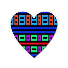 Rectangles And Stripes 			magnet (heart) by LalyLauraFLM