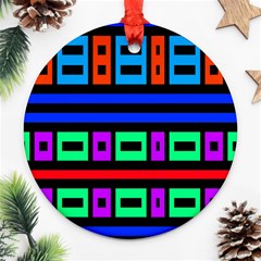 Rectangles And Stripes 			ornament (round) by LalyLauraFLM