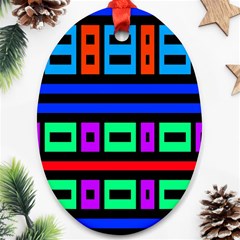 Rectangles And Stripes 			ornament (oval) by LalyLauraFLM