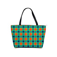 Squares In Retro Colors Pattern Classic Shoulder Handbag by LalyLauraFLM