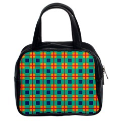 Squares In Retro Colors Pattern Classic Handbag (two Sides) by LalyLauraFLM