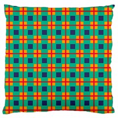 Squares In Retro Colors Pattern 	large Flano Cushion Case (two Sides) by LalyLauraFLM