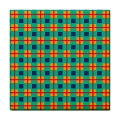 Squares In Retro Colors Pattern 			tile Coaster by LalyLauraFLM