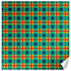 Squares In Retro Colors Pattern 			canvas 16  X 16  by LalyLauraFLM