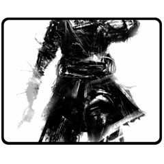 Assassins Creed Black Flag Tshirt Double Sided Fleece Blanket (medium)  by iankingart