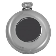 Carbon Fiber Graphite Grey And Black Woven Steel Pattern Round Hip Flask (5 Oz) by PaperandFrill