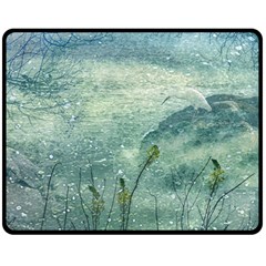 Nature Photo Collage Double Sided Fleece Blanket (medium)  by dflcprints