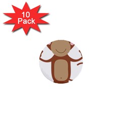 Female monkey with flower 1  Mini Buttons (10 pack) 