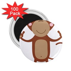 Female monkey with flower 2.25  Magnets (100 pack) 