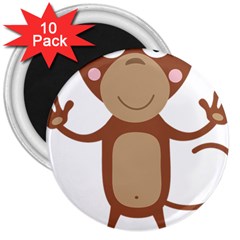 Female monkey with flower 3  Magnets (10 pack) 