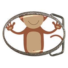 Female monkey with flower Belt Buckles