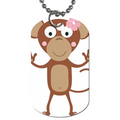 Female monkey with flower Dog Tag (One Side)