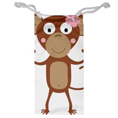 Female monkey with flower Jewelry Bags