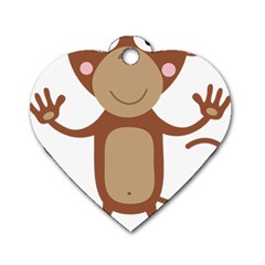 Female monkey with flower Dog Tag Heart (Two Sides)