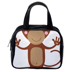 Female monkey with flower Classic Handbags (One Side)