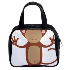 Female monkey with flower Classic Handbags (2 Sides)