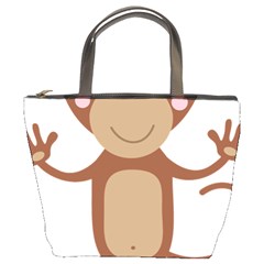 Female monkey with flower Bucket Bags