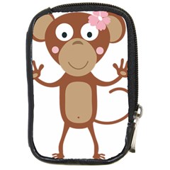 Female monkey with flower Compact Camera Cases