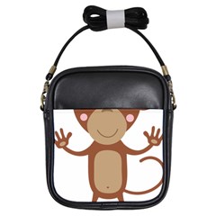 Female monkey with flower Girls Sling Bags